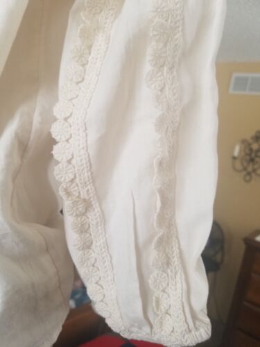 J Jill peasant cream barley cotton blouse size extra small petite new with tags - Picture 3 of 13