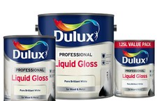 Dulux Liquid Gloss Pure Brilliant White Paint Wood  Metal 750ML  1.25L  2.5L