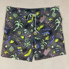 Maui And Sons Mens M Swim Trunks Multicolor Elastic Waist W Drawstring Pockets