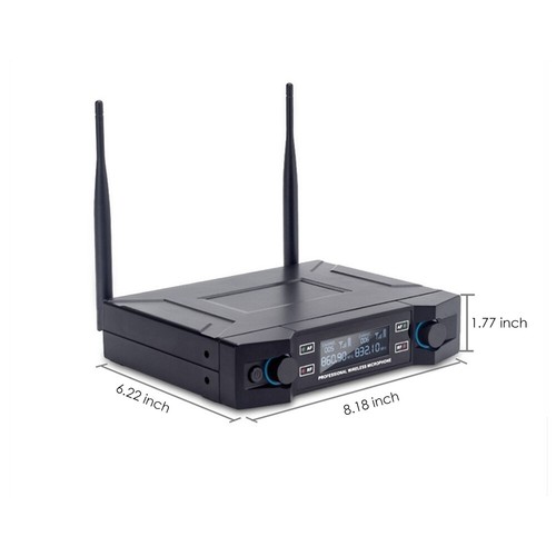 Pro 2 Channel UHF Wireless Dual Microphone Cordless Handheld Mic System US Stock - Picture 10 of 11