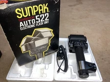 Vintage Sunpak Thyristor Auto 522 Electronic Flash Unit In Box Japan Rare