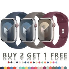 Silicone For Apple Watch Series 10/11/9/8/7/6/5/4/SE 40/45/49mm Band Strap Sport