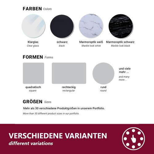 Kaminofen Glasplatte Quadratisch 90x90cm Bodenplatte Klarglas Facettenschliff - Bild 4 von 7