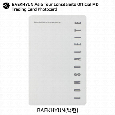 EXO Baekhyun Asia Tour Lonsdaleite Official MD Trading Card Selfie