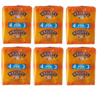 24 x 100g WRIGHTS TRADITIONAL COAL TAR FRAGRANCE SOAP BARS ANTISEPTIC CLEANSING