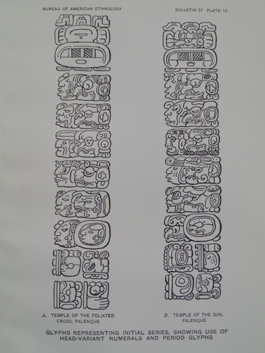 Maya Glyphs Palenque Temple of the Foliated Cross & Sun Initial Series 1915 - Picture 1 of 2