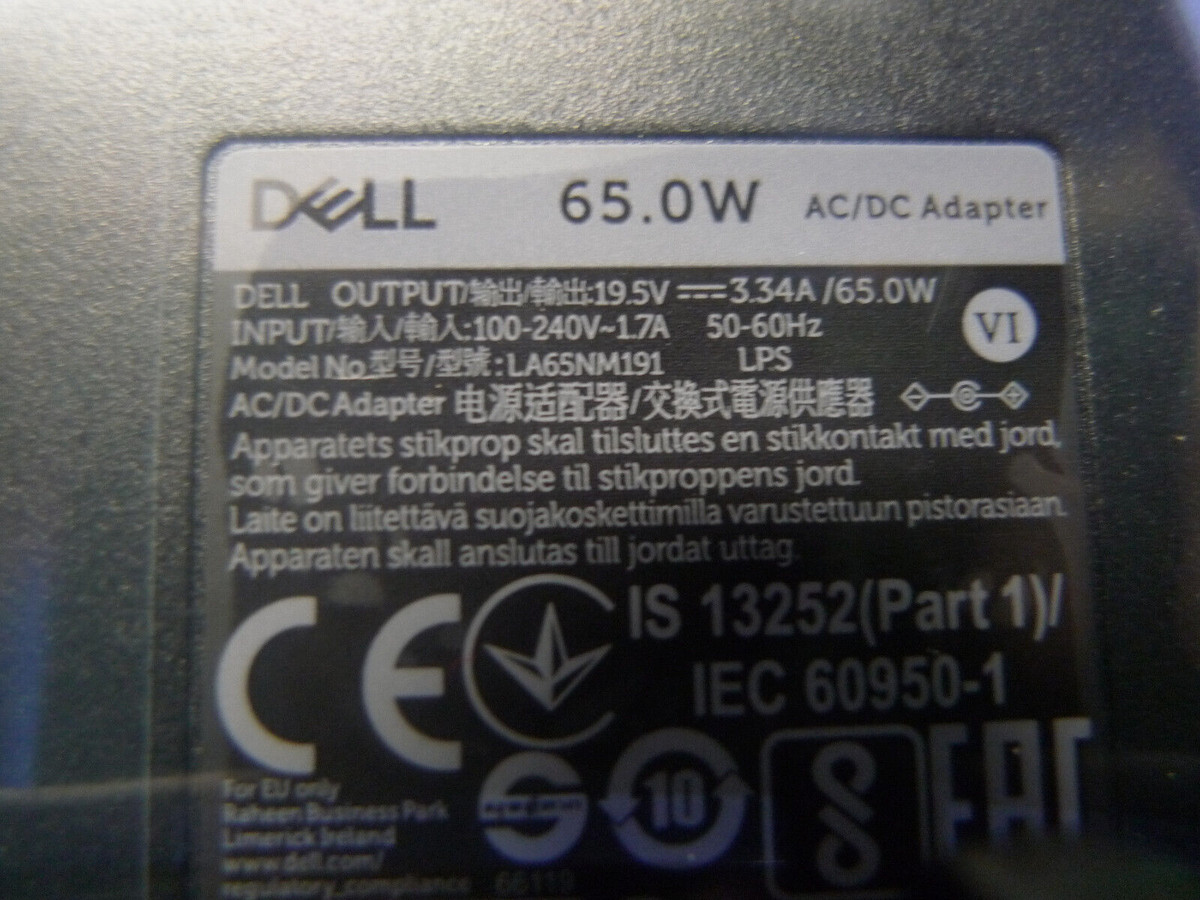 Genuine New Dell 65W Laptop Power Adapter Charger Barrel Tip 7.4  