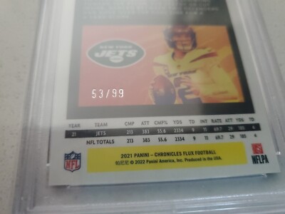 Zach Wilson 2021 Panini Chronicles Flux FX-2 Red Prizm /99 PSA 9