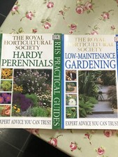 The Royal Horticultural Books X 2 Low Maintenance Gardening Hardy Perennials VGC