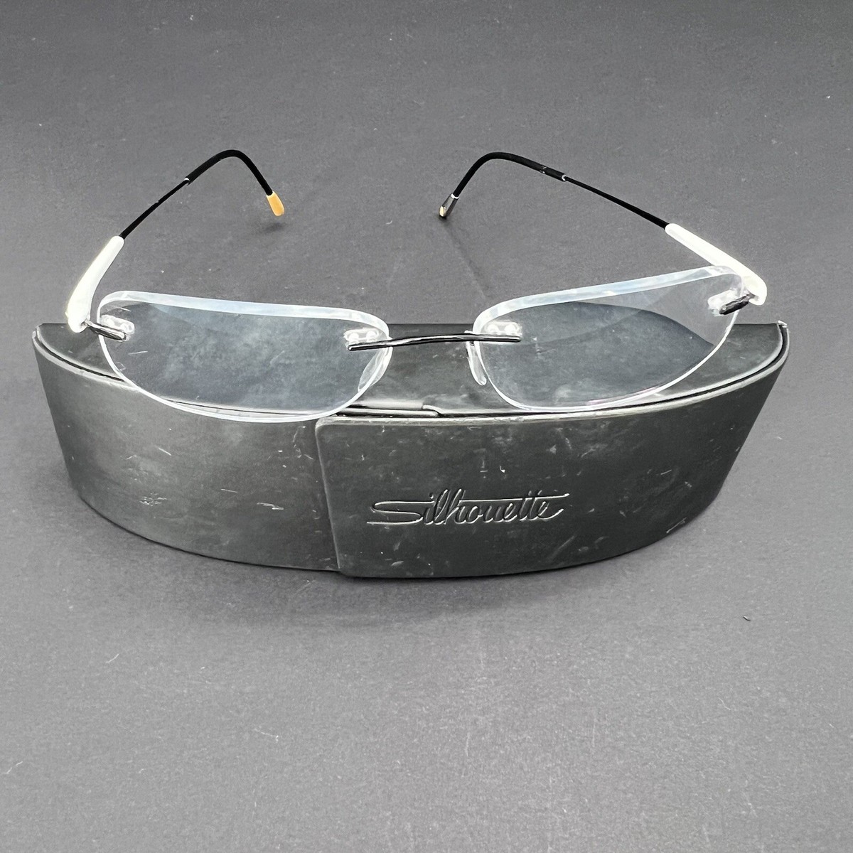 Silhouette Eyeglasses Rimless Frames Titanium White / Black Silhouette Eyeglasses Rimless Frames Titanium White / Black  main image 4