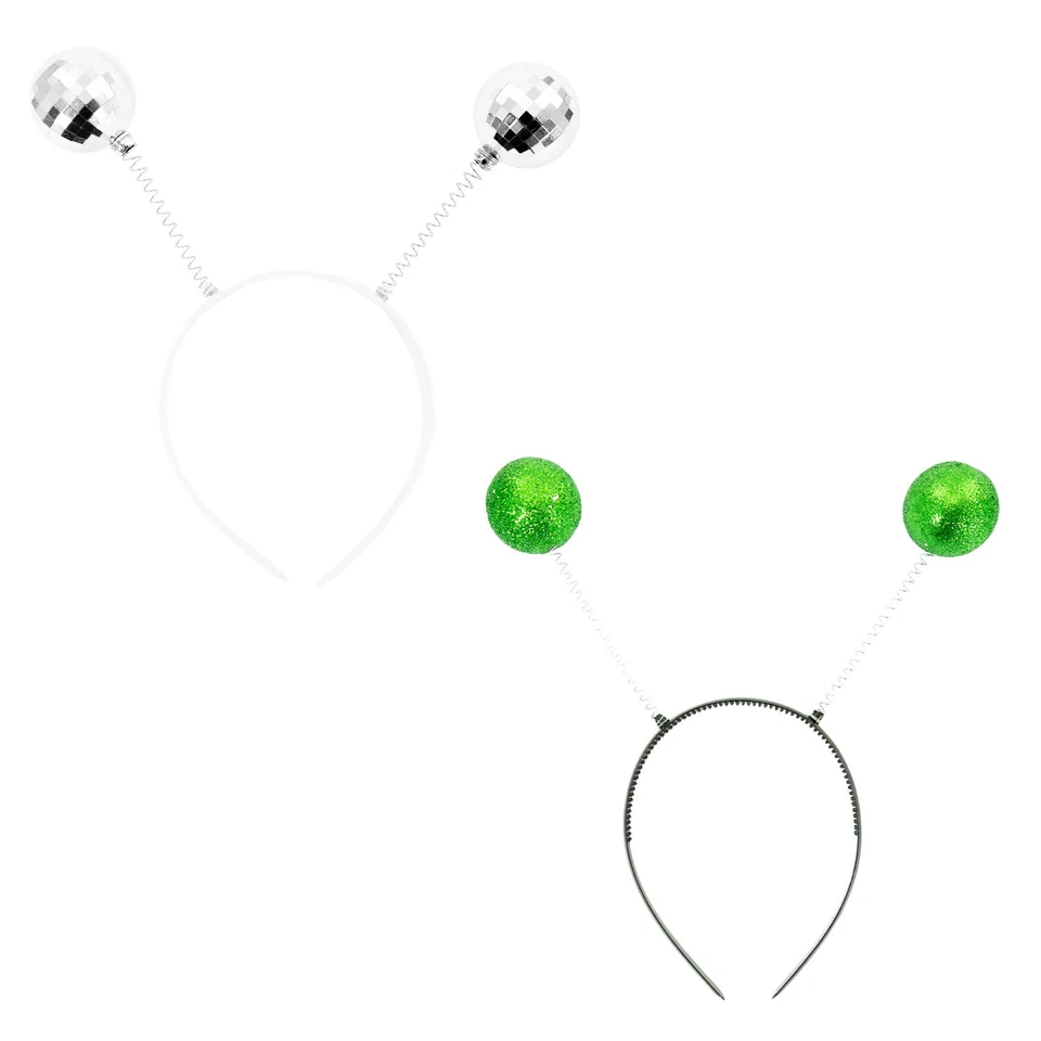 OBLIQUE UNIQUE Haarreifen mit Glitzer Antennen Kugeln Bommeln Haarreif für Fasching - wählbar