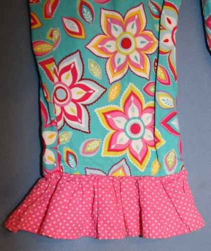 SmockaDot Kids 4T Pants So Cute! Girls Floral Bright Retro Large Print Ruffled - Picture 3 of 8