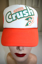 Vintage Trucker Hat 90s Y2k Orange Crush Snapback Hat Mesh Foam retro 1972