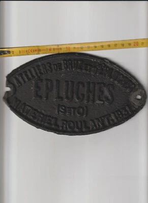 Plaque de wagon. Atelier de Bruz et Epluches. 1931 - Photo 1/2