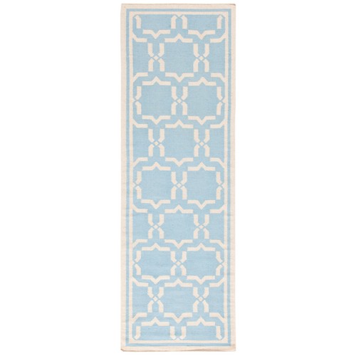 SAFAVIEH Dhurries DHU545B Light Blue / Ivory Rug - Picture 8 of 25