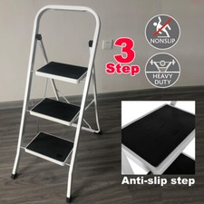 3 Stufenleiter Treppenleiter Sicherheit rutschfeste Matte klappbar Küche Leiter