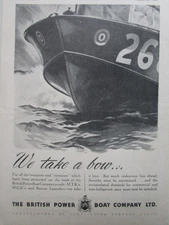 8/1945 PUB BPB BRITISH POWER BOAT CRAFT RESCUE LAUNCHES ORIGINAL AD