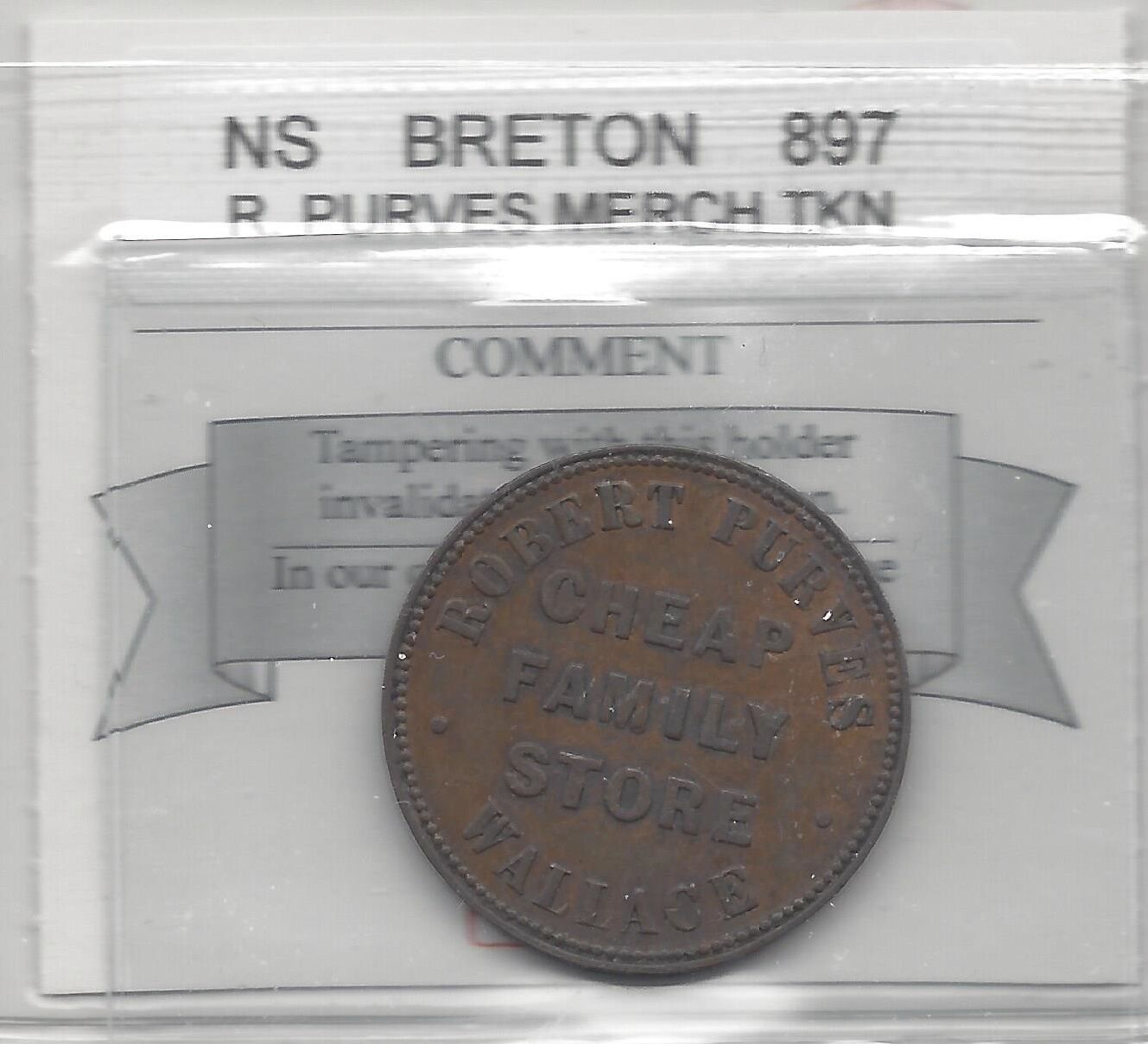 Nova Scotia Breton 897 R. Purves Merchant Token**
