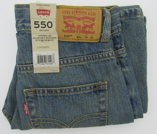 NWT BOY'S LEVI 550 RELAXED JEANS. SIZE 8 REG. WAIST 24, LENGTH 22.