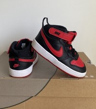 Nike Court Borough Low 2 'Bred' Toddler Sneakers Black/Red CD7784-003 - SZ 8 C