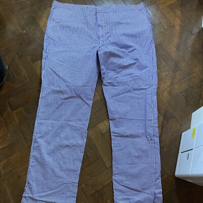 Faithful Sovereign blau karierte Kochhose 100 % Baumwolle Laza 128 T Taschen 48 Zoll W