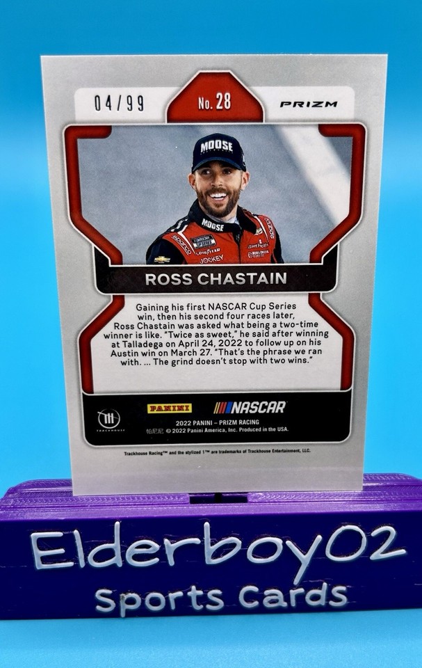 Ross Chastain /99 Carolina Blue Scope 2022 Panini Prizm Racing Nascar