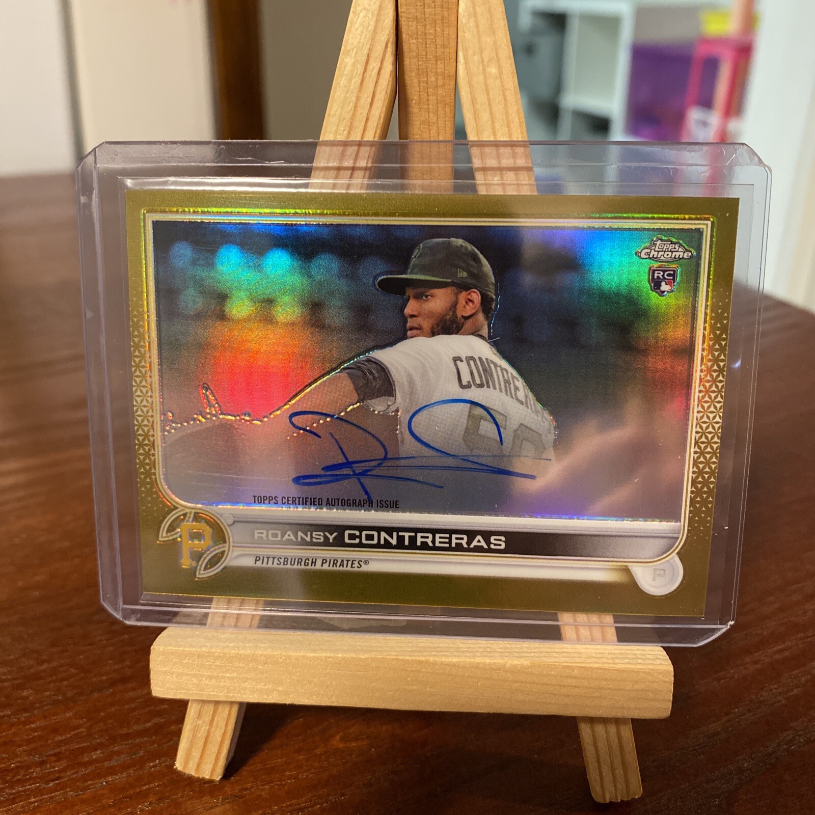 2022 Topps Chrome Auto Gold Refractor Rookie RC Roansy Contreras #10/50 Pirates
