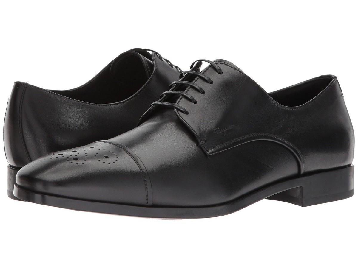 NIB NEW Salvatore Ferragamo Cairo mens Black classic oxfords 