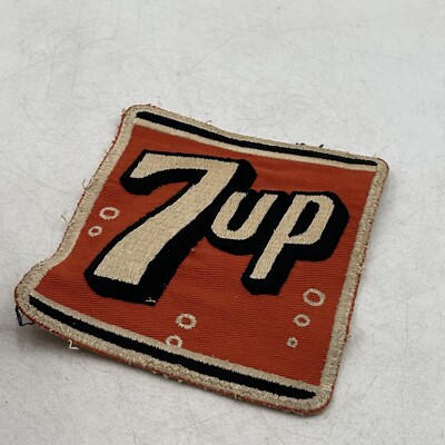 Vintage 7UP Soda Pop Old Patch Badge 4.5''-5.5  Square RARE 7 Circles Bubbles