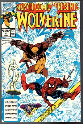 アメコミ MARVEL WOLVERINE VENOM SILVER SUFER MARVEL COMICS PRESENTS # 50 1990 (vf) Wolverine / Spider-Man