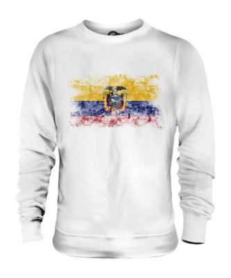 ECUADOR DISTRESSED FLAG UNISEX PULLOVER OBERTEIL ECUADORIAN SHIRT FUSSBALL TRIKOT GESCHENK