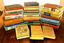 Lot of 10 Vintage Antique Rare Old Decor Hardcover Books - Mixed Color - Random