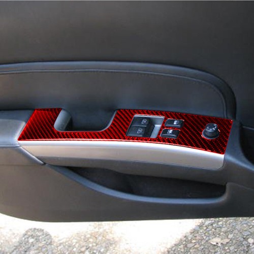 Red Carbon Fiber Window Lift Switch Panel Cover Trim For Nissan 350Z 2003-2009-D - Picture 3 of 11