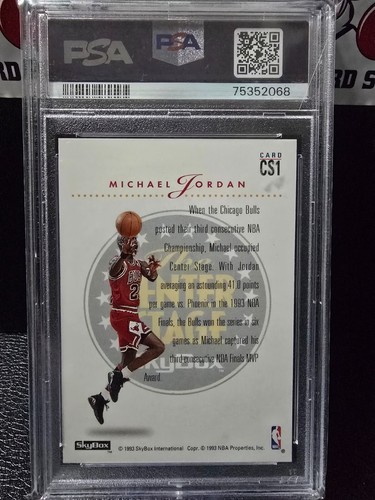 1993 Skybox Premium Center Stage MICHAEL JORDAN #CS1 PSA 9 MINT - Picture 2 of 2