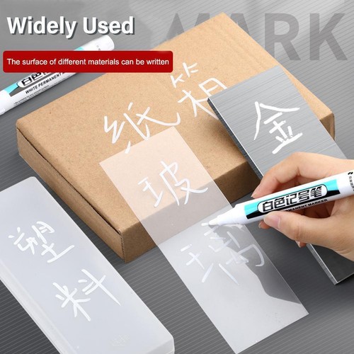 White Paint Marker Pen Waterproof Permanent Marker Metal For Wood Plastic V2U0 - 第 6/12 張圖片