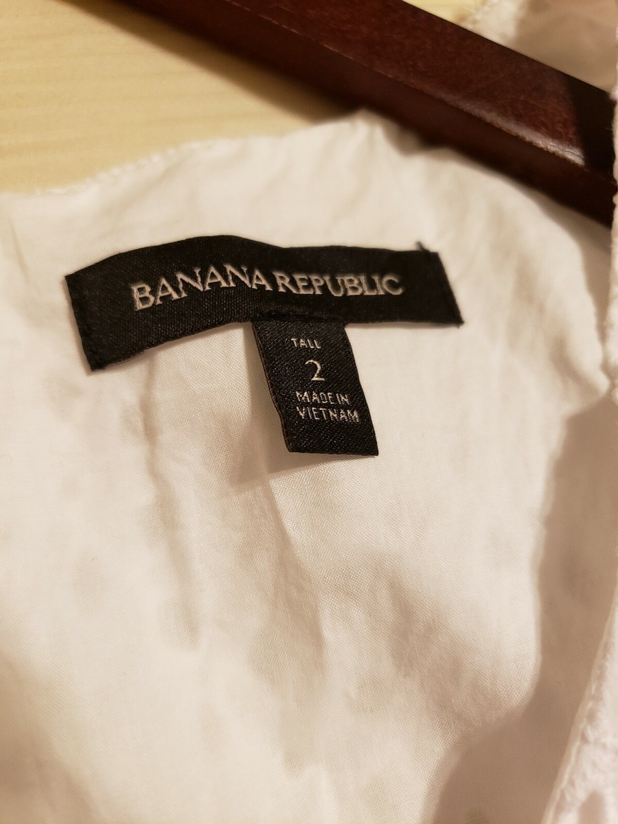 Banana republic White Dress With Flare Skirt Size 2 tall | eBay