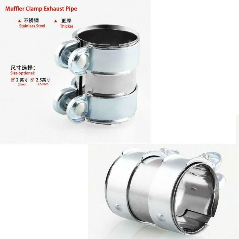 2" Moto Downpipe B Tubos Silenciador V-Band Abrazaderas + Tornillos Acero Inoxidable Foto 2 de 4