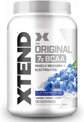 Scivation XTEND 7g BCAA's Glutamine Citrulline Powder 90SRV BLUE RASPBERRY ICE