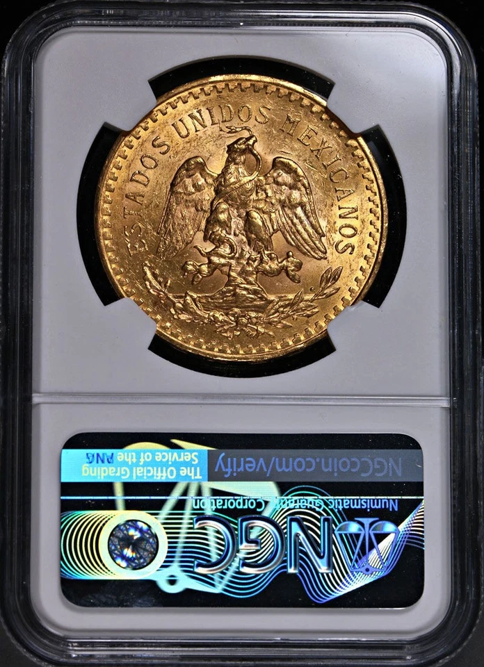 1922 Mexico Gold 50 Peso NGC MS60 Great Eye Appeal Nice Strike - Image 4 of 4