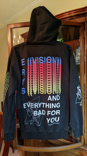 Hoodie MSFTSrep Utopia - Jaden Smith - Noir Manches Rayées - Taille L - Édition Limitée