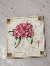 M&S Vintage Hand Painted Wall Plaque Rhododendron Floral ref pc5