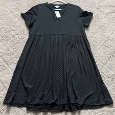 NWT J. Jill Polka Dot Pima Cotton Blend T-Shirt Dress Women's Size LP