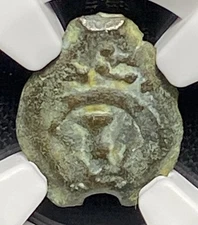 NGC Ch F. Jesus Widows Mite Bible Coin Judaea 103-76 BC AE Prutah, Alex Jannaeus