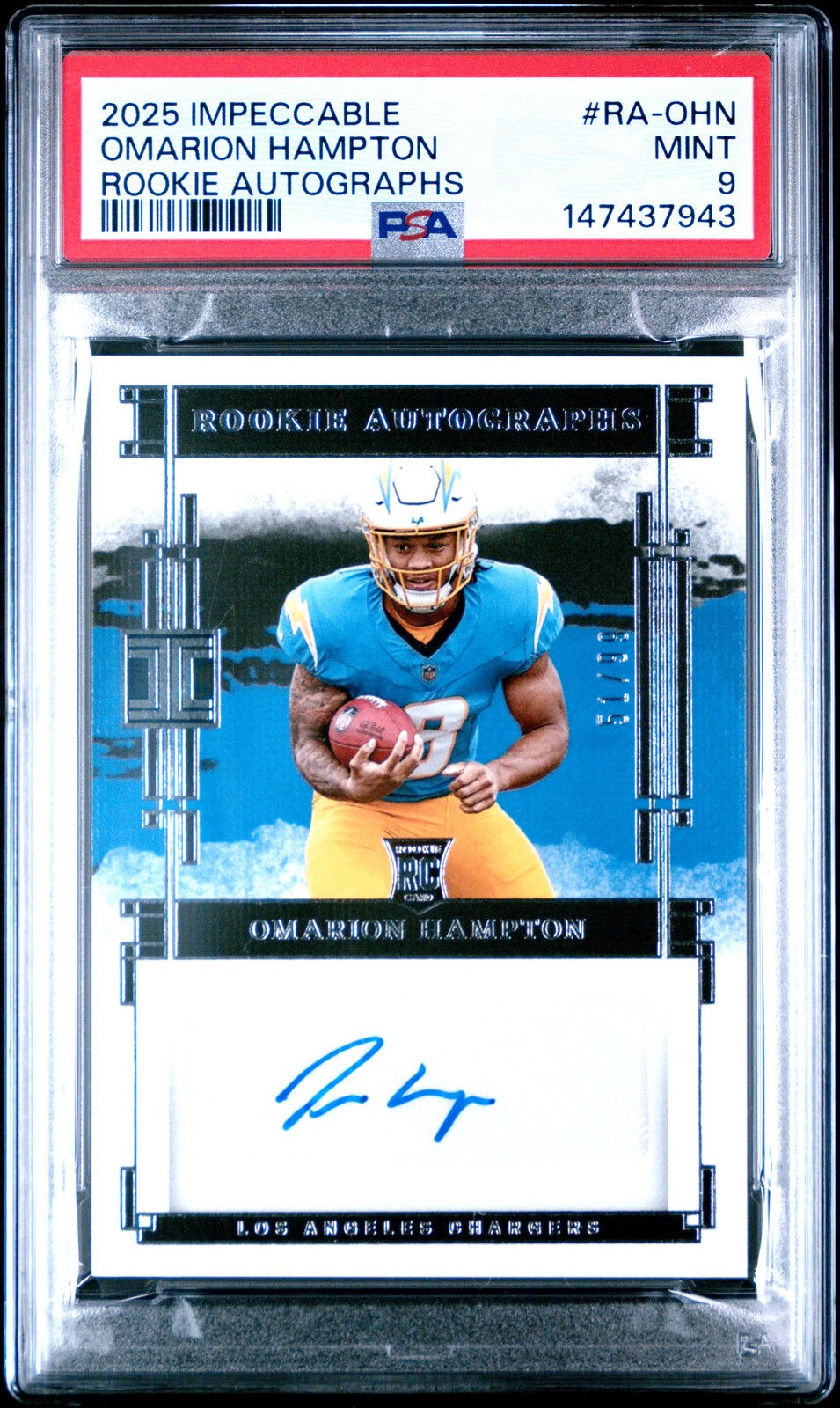 Omarion Hampton Panini Impeccable Rookie Autographs #RAOHN Base