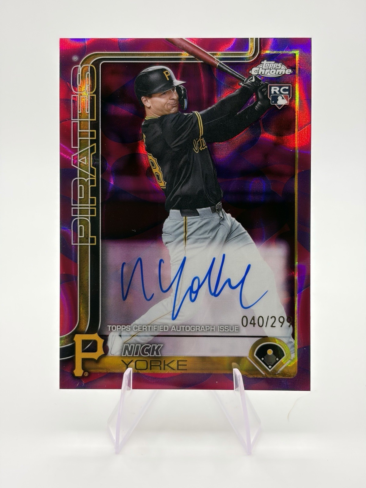 2025 Topps Chrome Update Magenta Purple Lava Lamp Nick Yorke RC ROOKIE AUTO /299