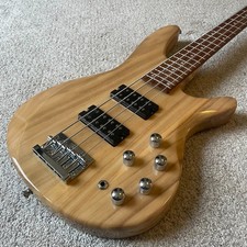 Full-Size Natural 4-String Electric Bass Guitar with 24-Frets H-H Pickups GigBag