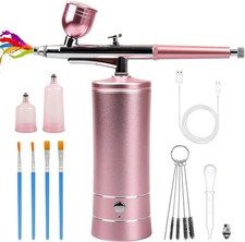 Airbrush-Kit Rechargeable Cordless Airbrush Compressor Nail Art, Cake Decor, Mak