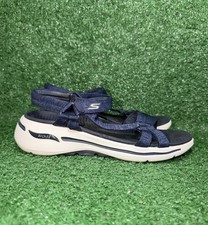 Skechers Sandals Womens Size 8 Arch Fit Go Walk Strappy Blue Beach SlipOn 140225