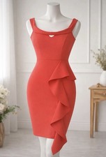 Jane Norman Burnt Orange Dress Size 10 | Ladies Party Evening Dress