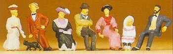 Preiser 12137 HO Scale 1900's Figures -- People Sitting on Platform pkg(7) - Picture 2 of 4